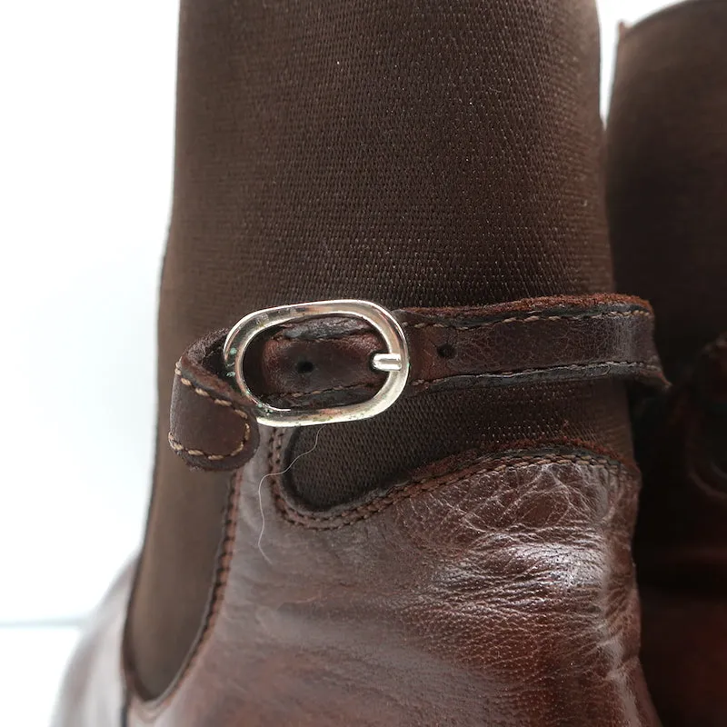Officine Creative Chelsea Boots Brown Leather Size 38 Mid-Heel Ankle Boots