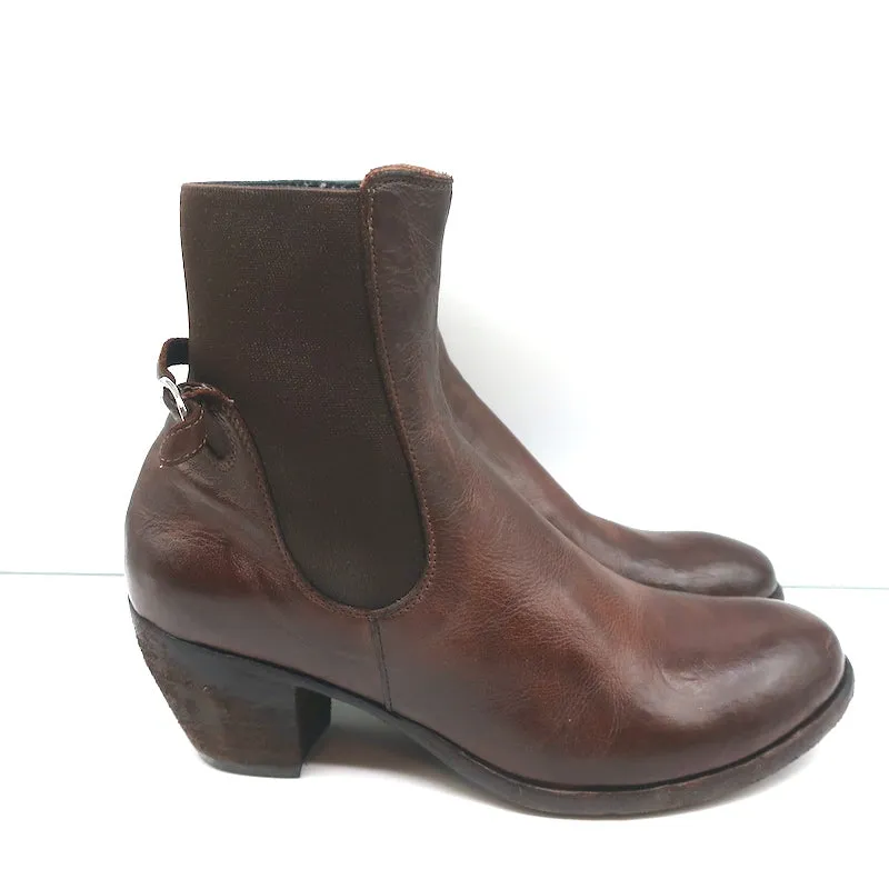 Officine Creative Chelsea Boots Brown Leather Size 38 Mid-Heel Ankle Boots