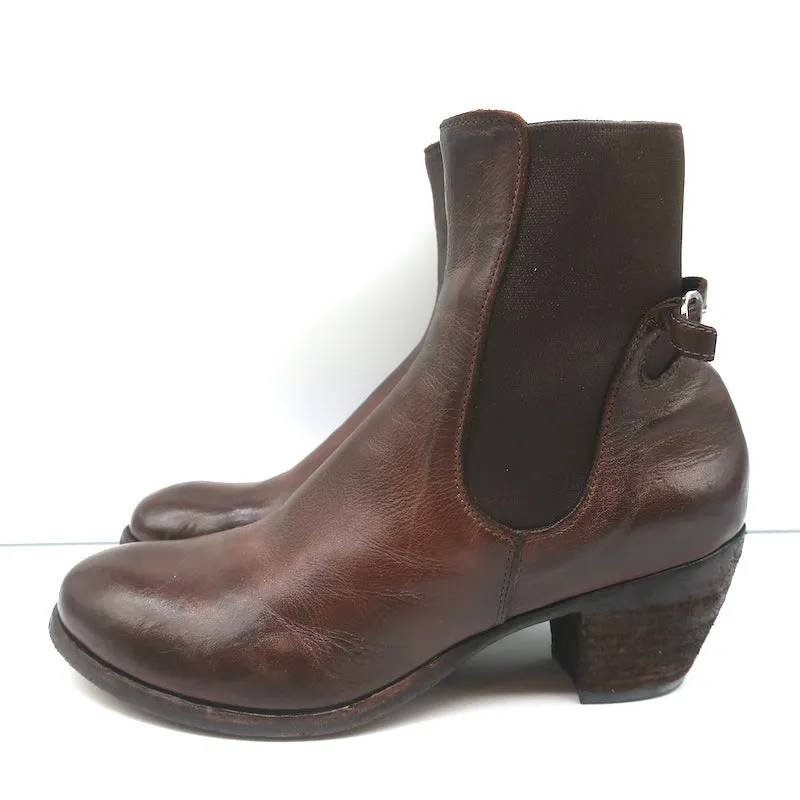 Officine Creative Chelsea Boots Brown Leather Size 38 Mid-Heel Ankle Boots