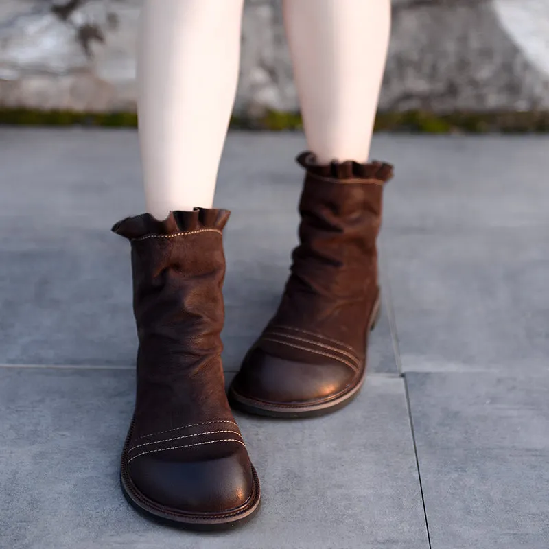 Original Retro Handmade Flat Sole Women Boots