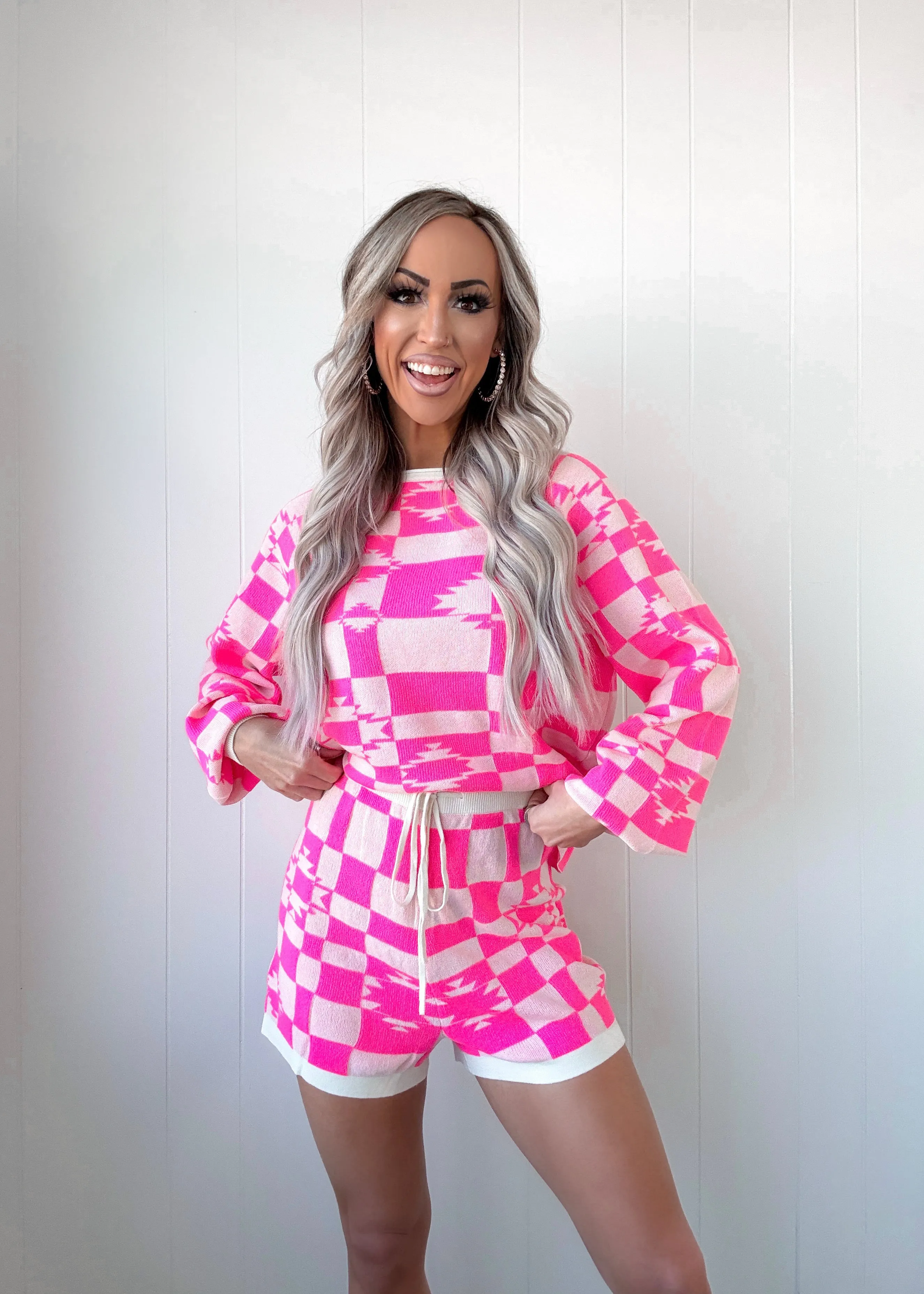 Out Of Sight Lounge Set - Neon Pink