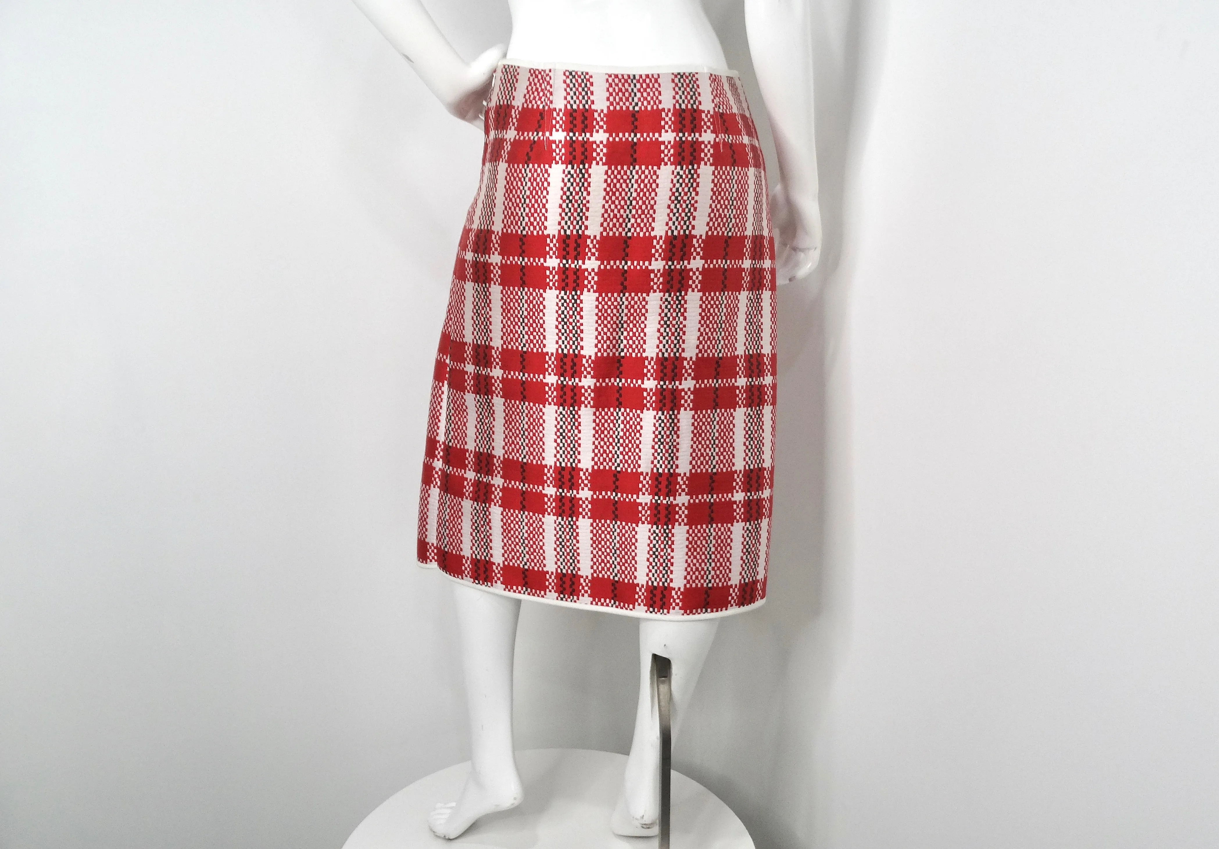 Phoebe Philo for Celine 2013 Runway Tartan Wrap Style A-Line Skirt