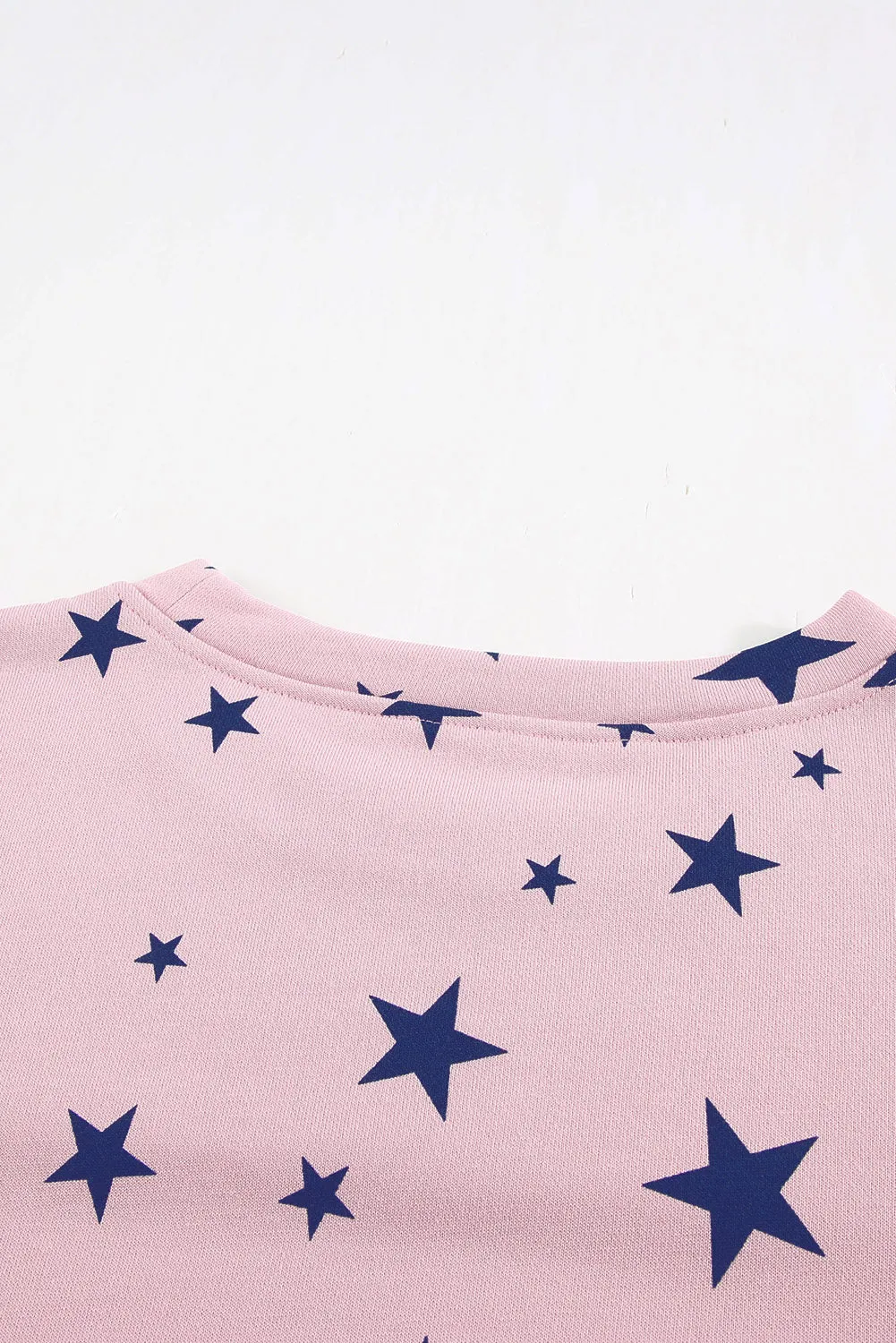 Pink Give A Little Love Crew Neck Star Print Long Sleeve Top