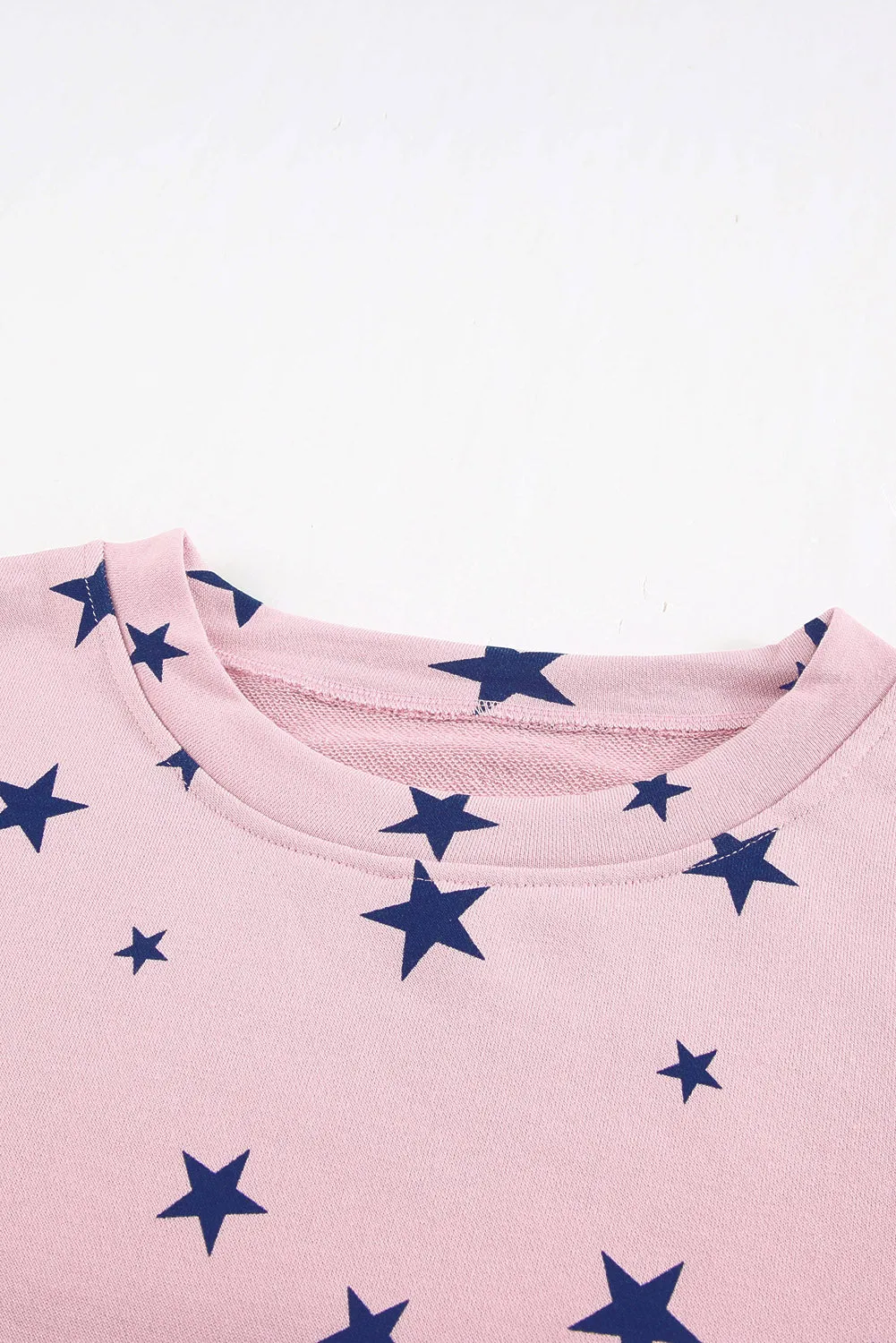 Pink Give A Little Love Crew Neck Star Print Long Sleeve Top