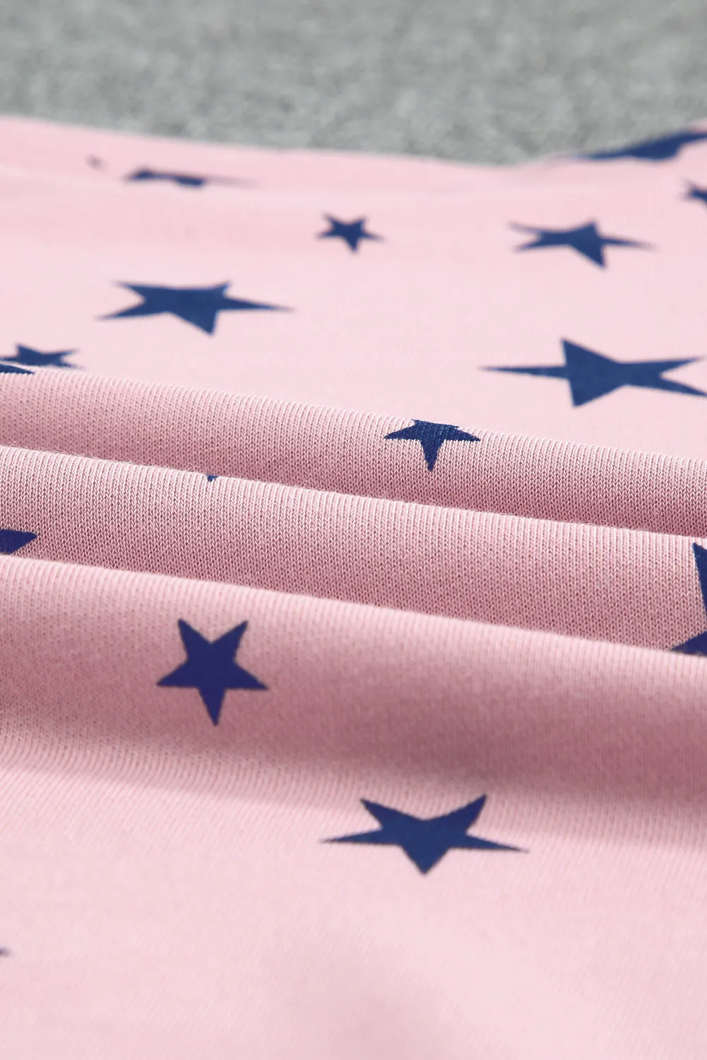 Pink Give A Little Love Crew Neck Star Print Long Sleeve Top