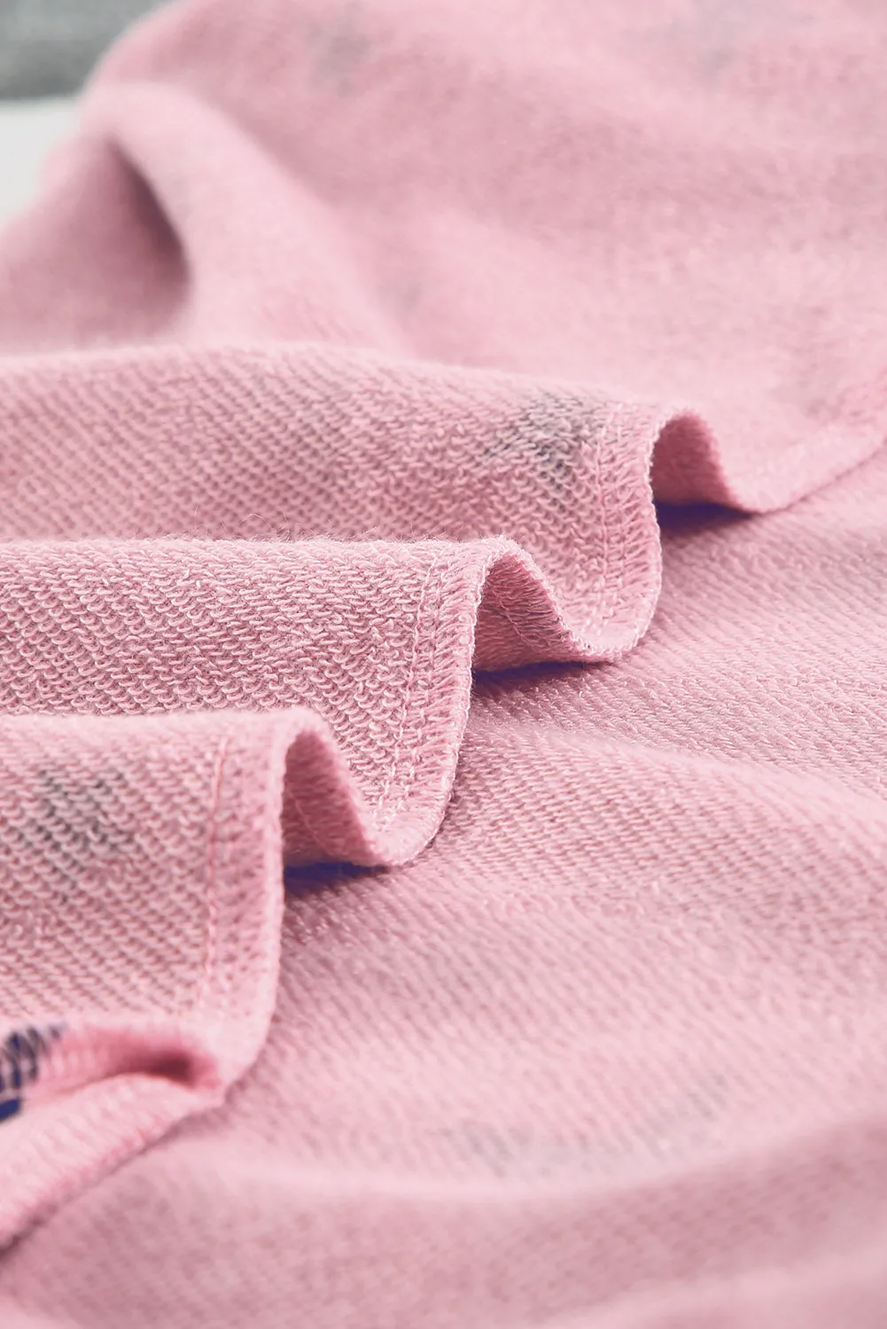 Pink Give A Little Love Crew Neck Star Print Long Sleeve Top