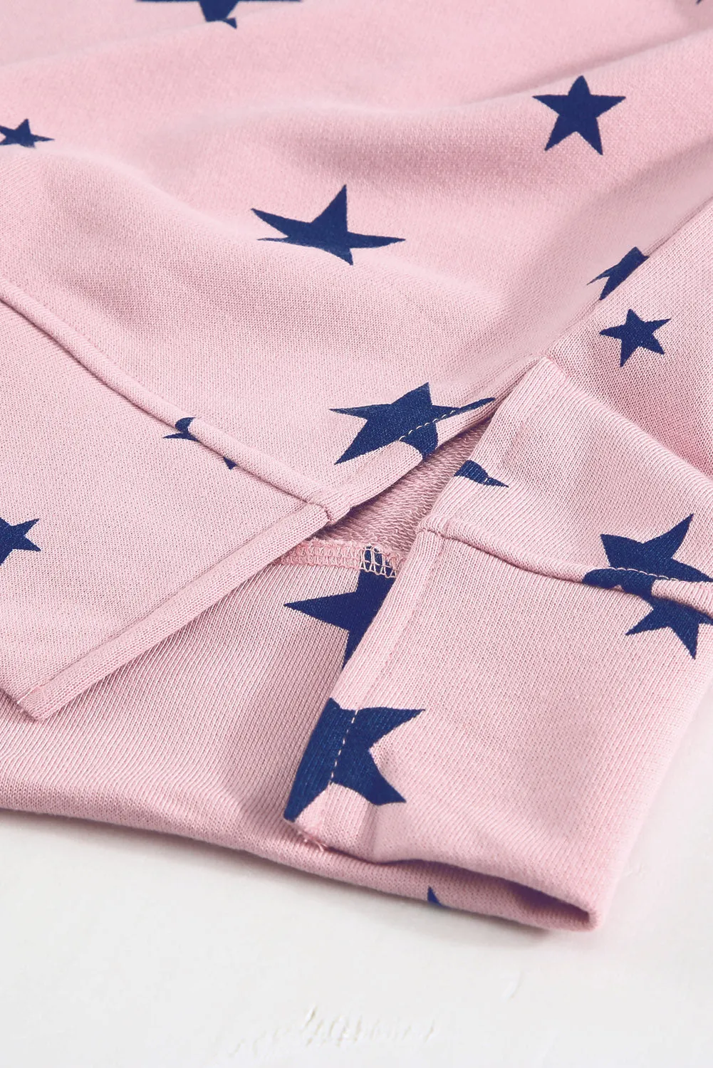 Pink Give A Little Love Crew Neck Star Print Long Sleeve Top