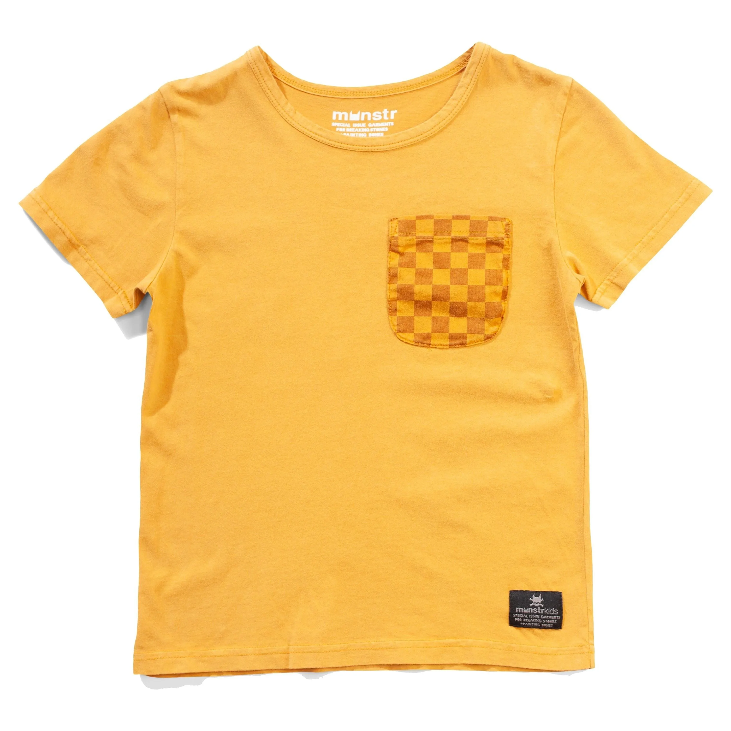 Pkt Check Ss Tee - Mineral Mustard