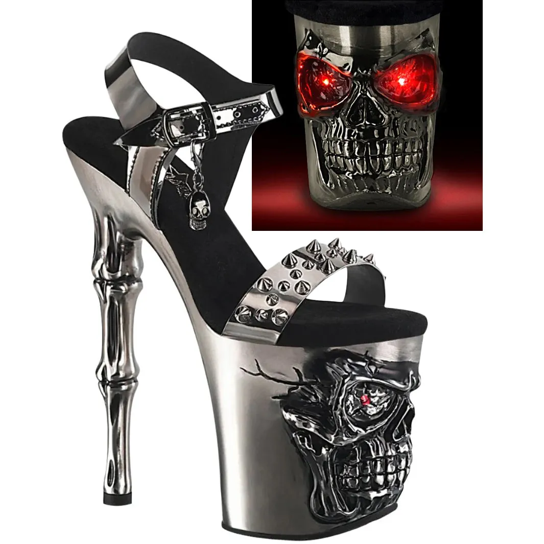 Pleaser Rapture 812-LT Pewter Shoes