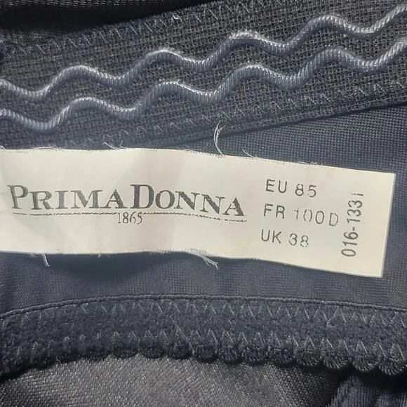 Prima Donna Satin Strapless Bra Black Size 38D