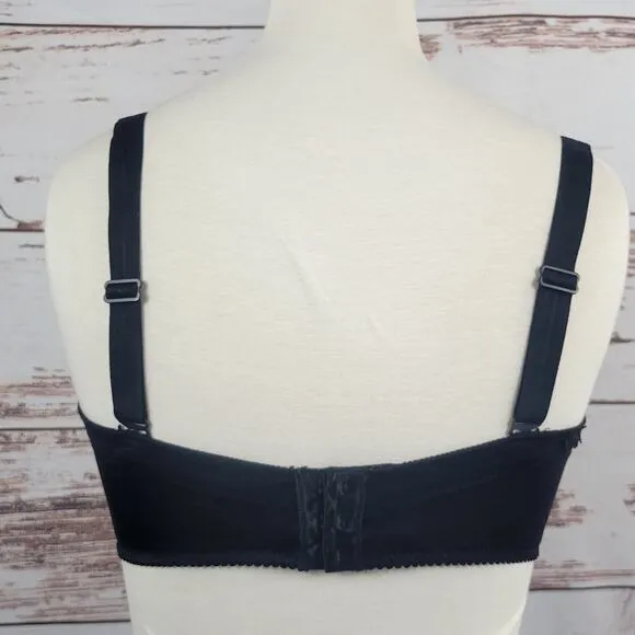 Prima Donna Satin Strapless Bra Black Size 38D