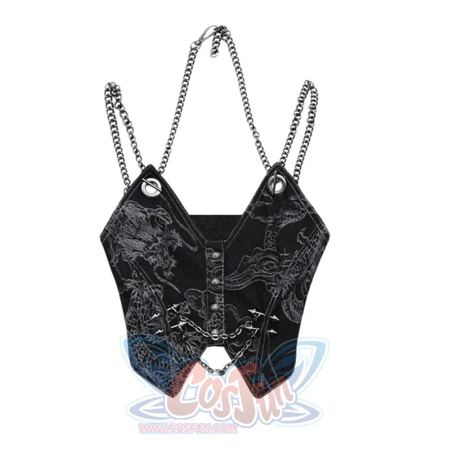 Punk Denim Cropped Top