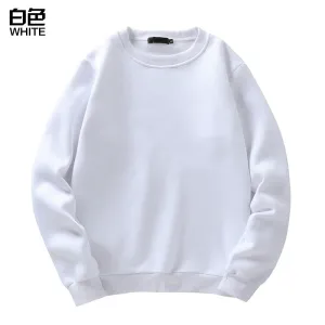 Pure Color Round Neck Long Sleeved Sweatshirt