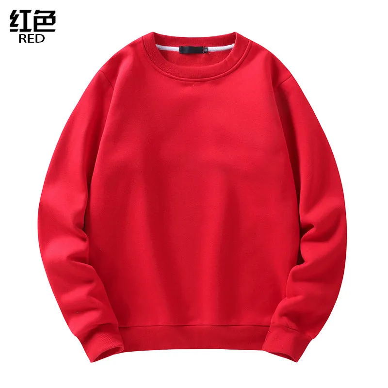 Pure Color Round Neck Long Sleeved Sweatshirt