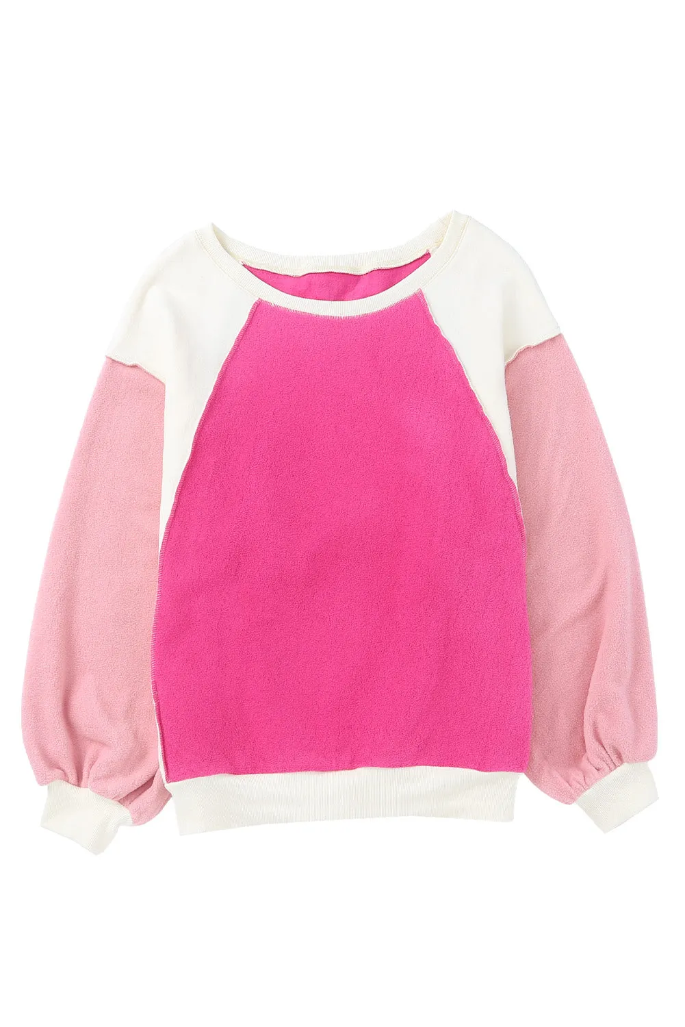 "Rose" Colorblock Fleece Sweatshirt