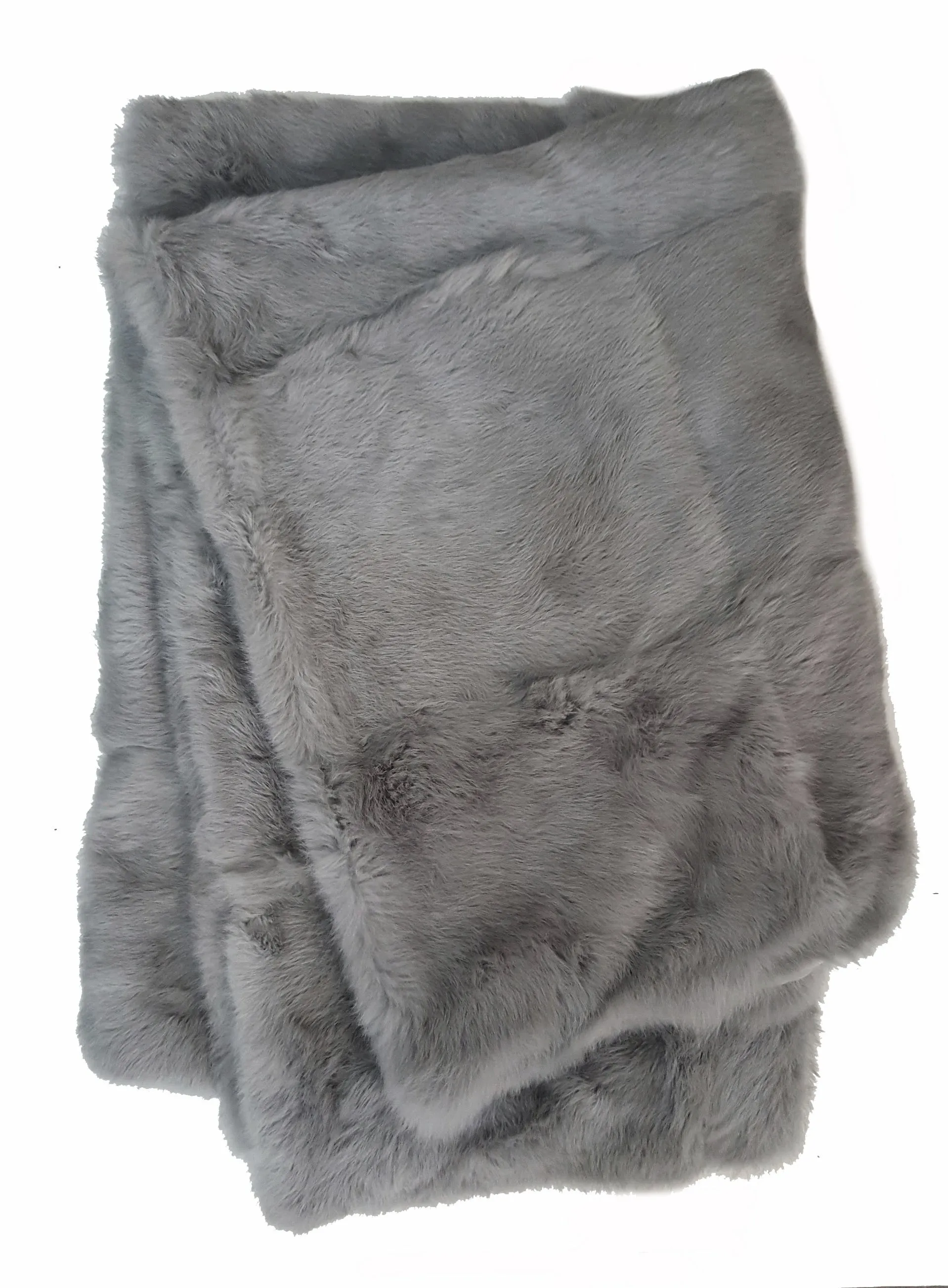 Rabbit Skin Throw - Light Grey