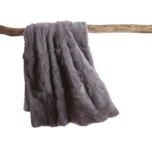Rabbit Skin Throw - Light Grey