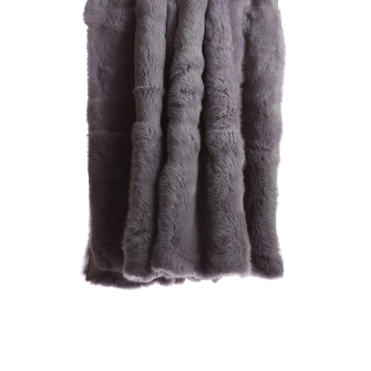 Rabbit Skin Throw - Light Grey