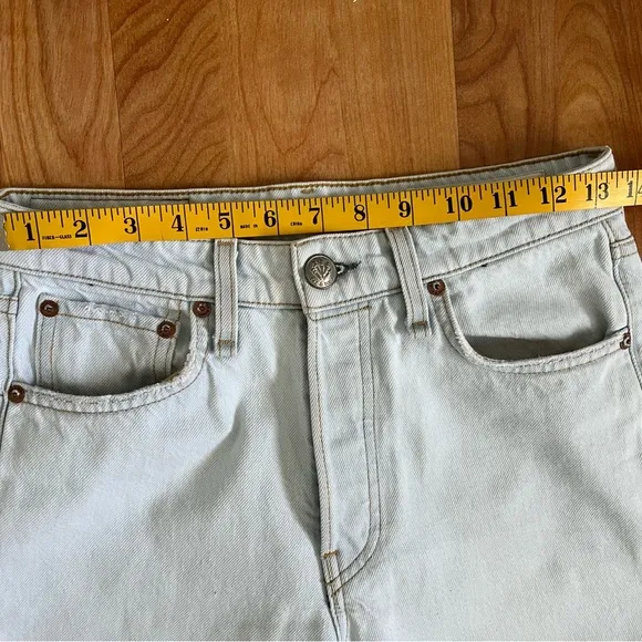 Rag &amp; Bone Maya High Rise Wide Leg Ankle Light Blue Denim Jeans sz 26