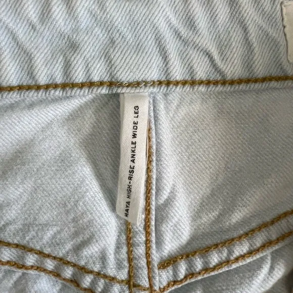 Rag &amp; Bone Maya High Rise Wide Leg Ankle Light Blue Denim Jeans sz 26