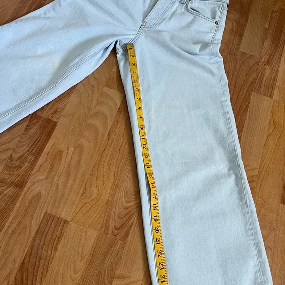 Rag &amp; Bone Maya High Rise Wide Leg Ankle Light Blue Denim Jeans sz 26