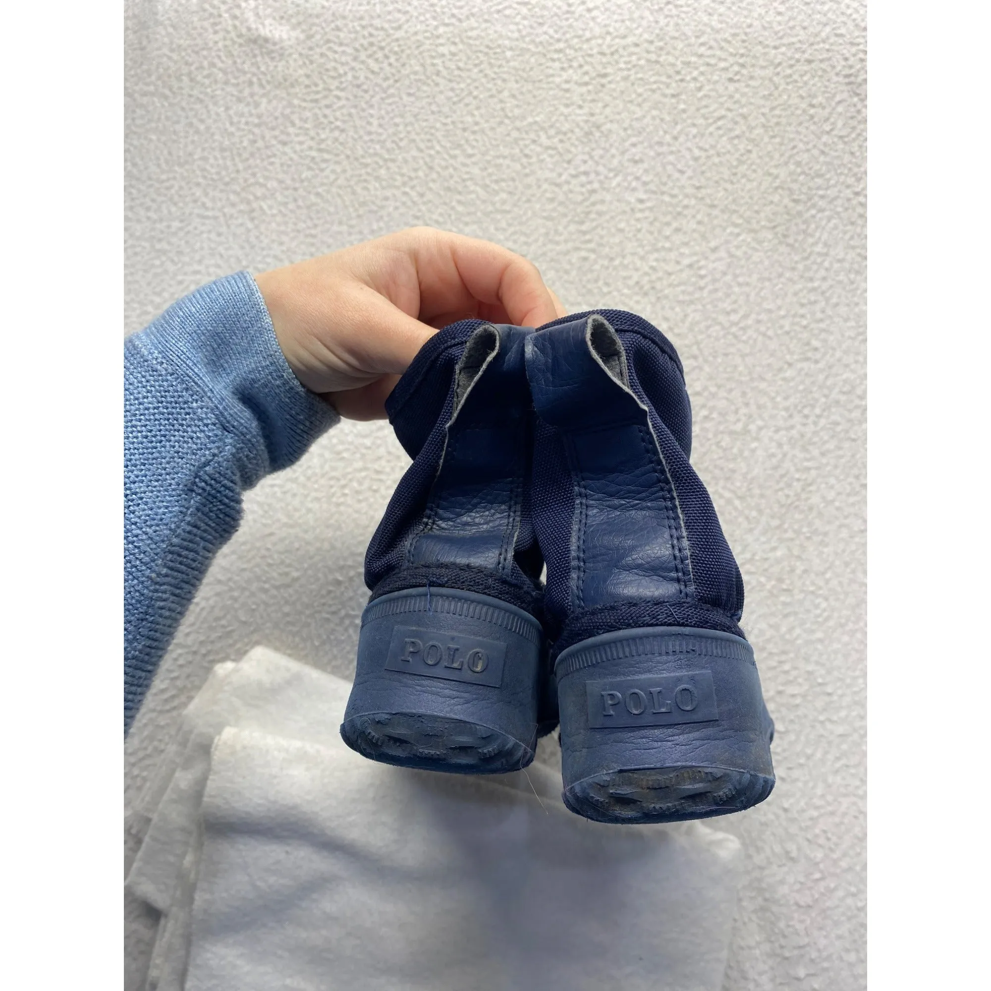 Ralph Lauren Polo Navy Blue snow Boots Kids Size 11 #5856