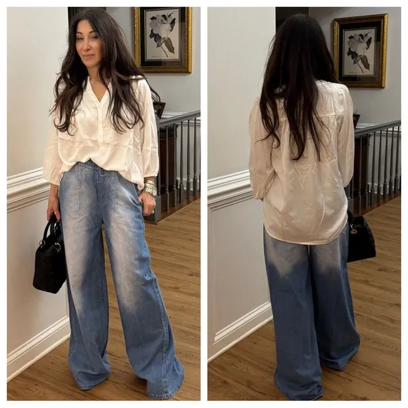 RESTOCKED Fabulous Wide Leg Pull On Jeans