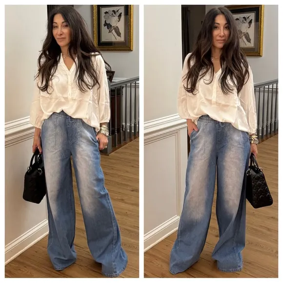 RESTOCKED Fabulous Wide Leg Pull On Jeans