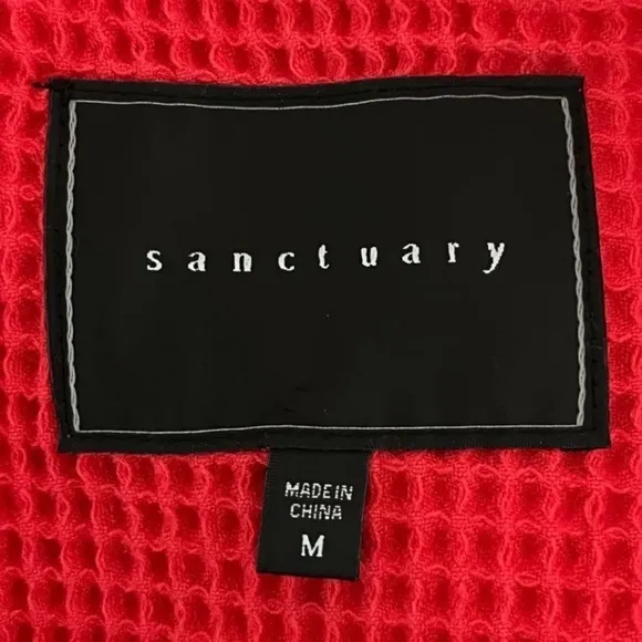 Sanctuary Chic Tahiti Red stylish Moto waffle knit Mix Rider zippered jacket