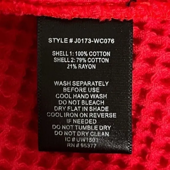 Sanctuary Chic Tahiti Red stylish Moto waffle knit Mix Rider zippered jacket