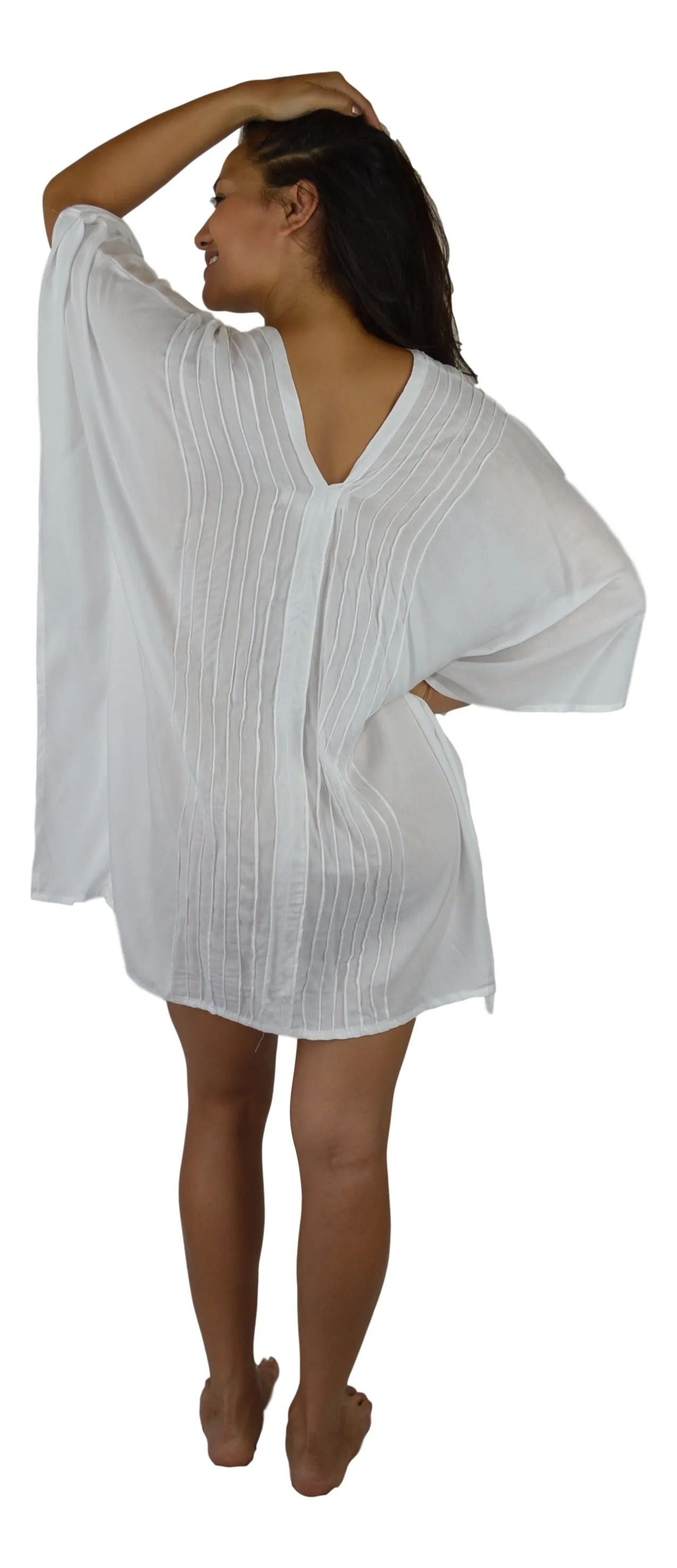 Secret Beach - Poncho w/Pintuck - Solid - White