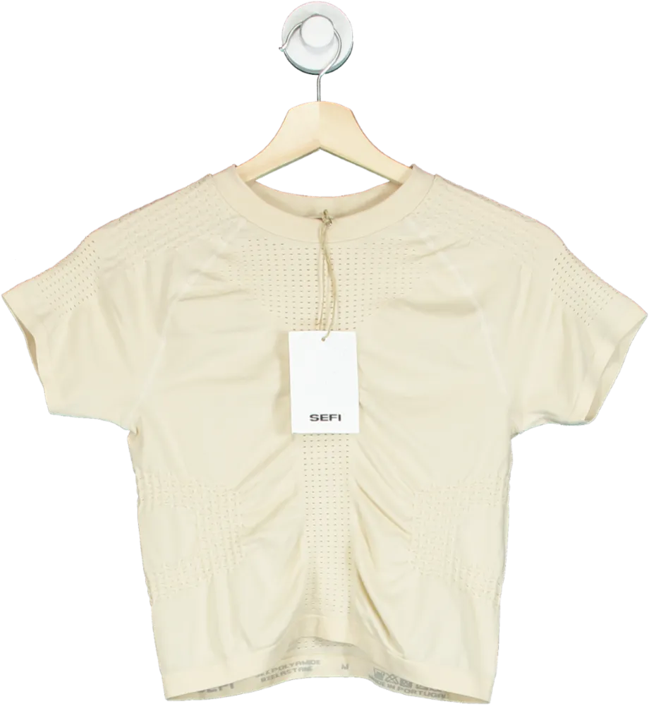 SEFI Whipped Cream Waffle Raglan Top UK M