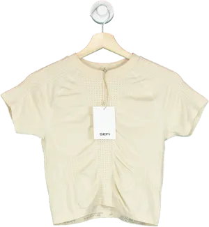 SEFI Whipped Cream Waffle Raglan Top UK M