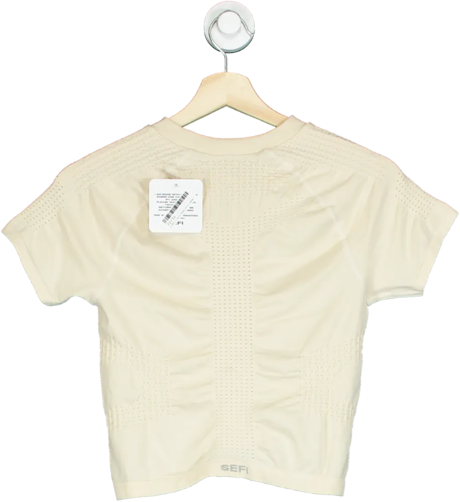 SEFI Whipped Cream Waffle Raglan Top UK M