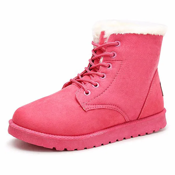 Snow white lace-up ankle boots
