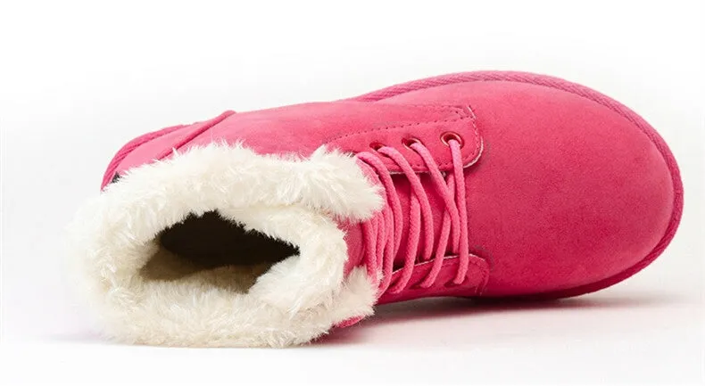 Snow white lace-up ankle boots