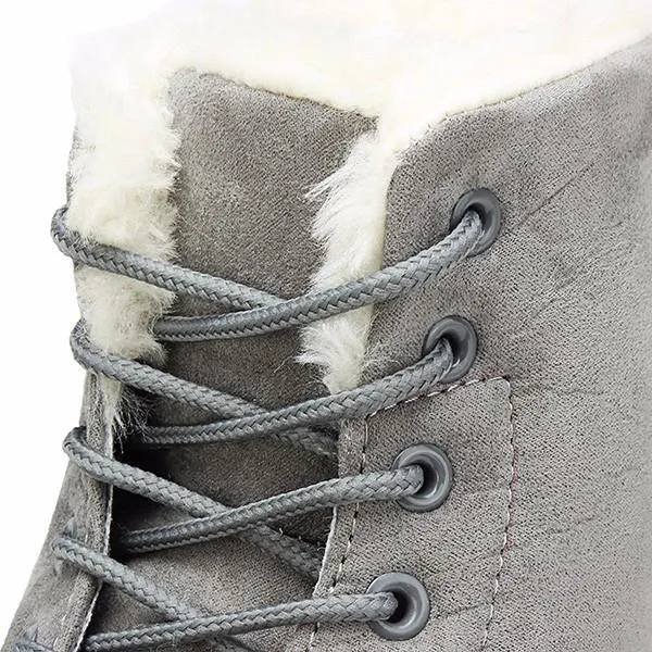 Snow white lace-up ankle boots