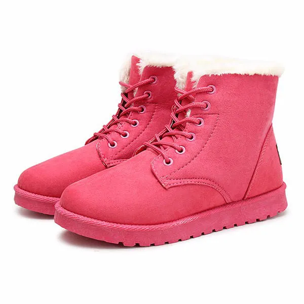 Snow white lace-up ankle boots