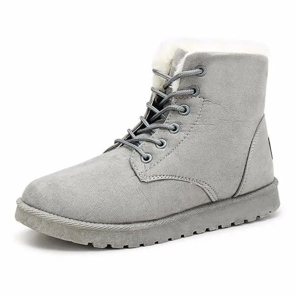 Snow white lace-up ankle boots
