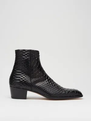SONNY "SPECIAL EDITION" 40MM ANKLE BOOT IN BLACK SNAKESKIN - Woman