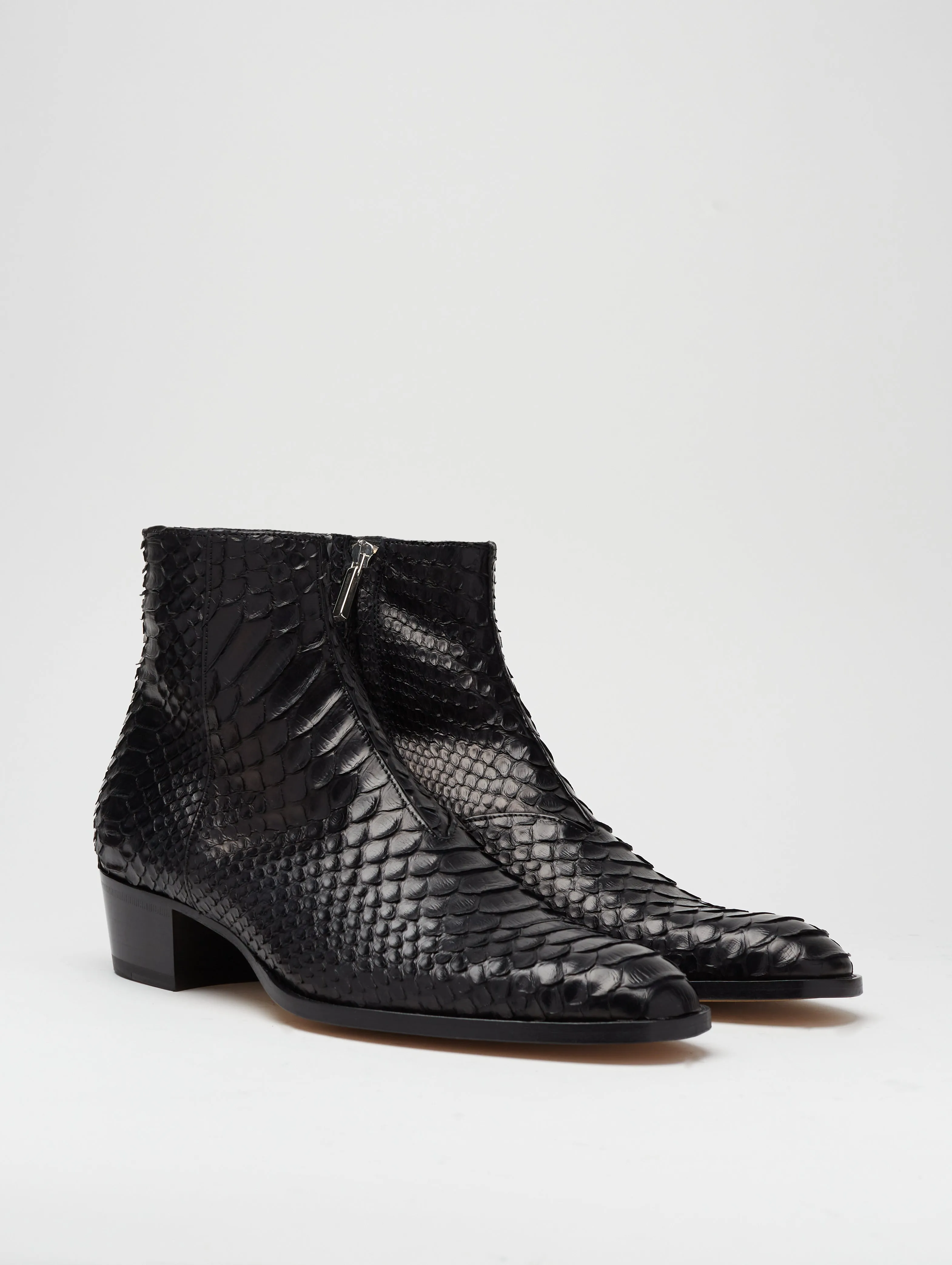 SONNY "SPECIAL EDITION" 40MM ANKLE BOOT IN BLACK SNAKESKIN - Woman