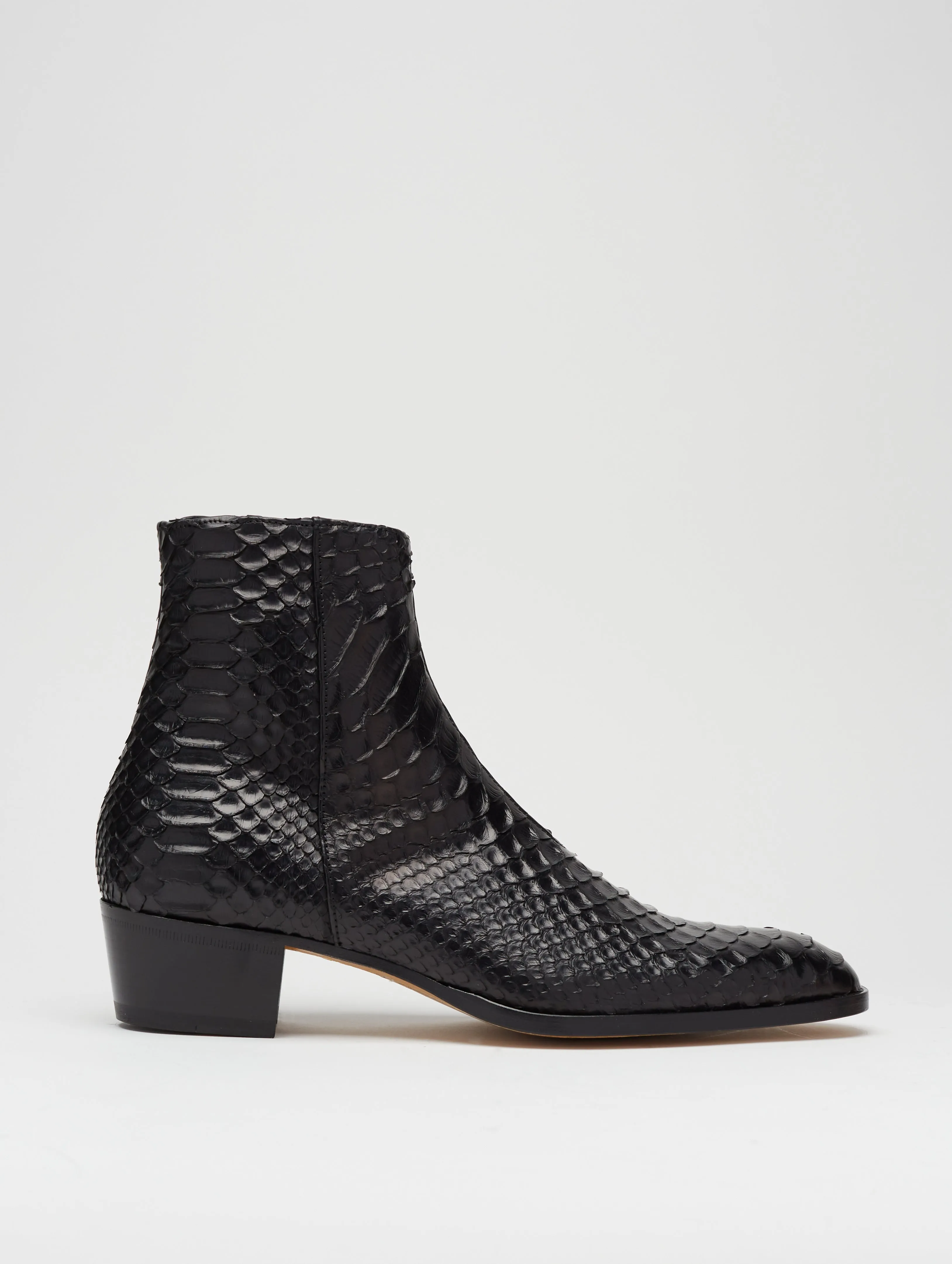 SONNY "SPECIAL EDITION" 40MM ANKLE BOOT IN BLACK SNAKESKIN - Woman