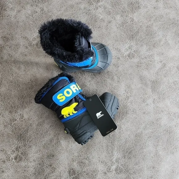 Sorel Toddler Snow Commander Boot – Black, Super Blue