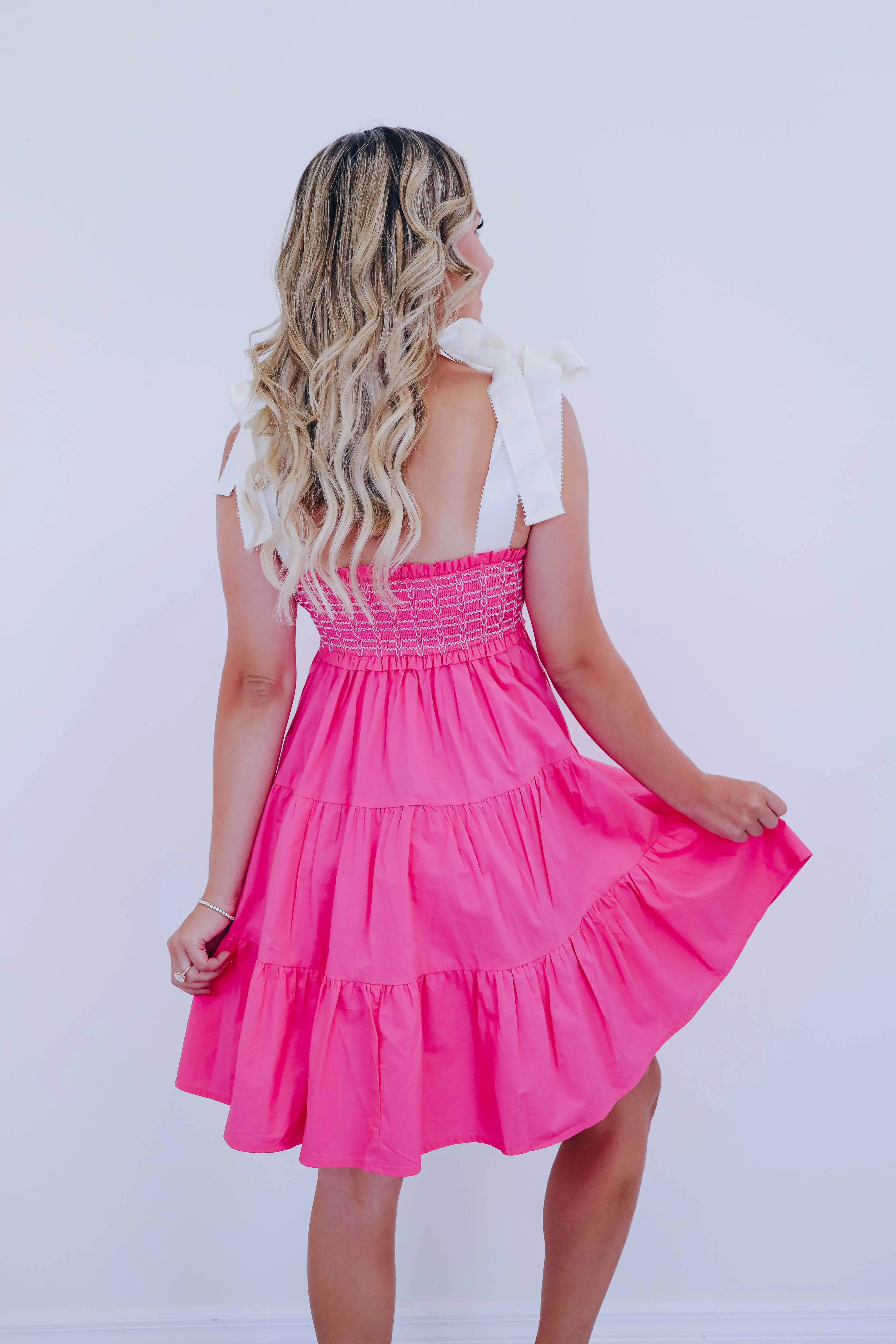Sweetheart Smocked Mini Dress