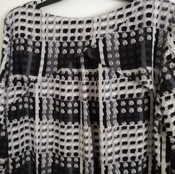 Thakoon X Design Nation black white grey abstract plaid shift dress size medium