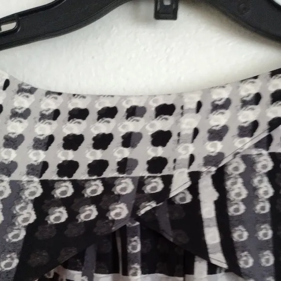 Thakoon X Design Nation black white grey abstract plaid shift dress size medium