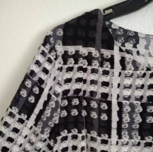 Thakoon X Design Nation black white grey abstract plaid shift dress size medium