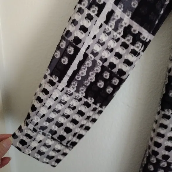 Thakoon X Design Nation black white grey abstract plaid shift dress size medium