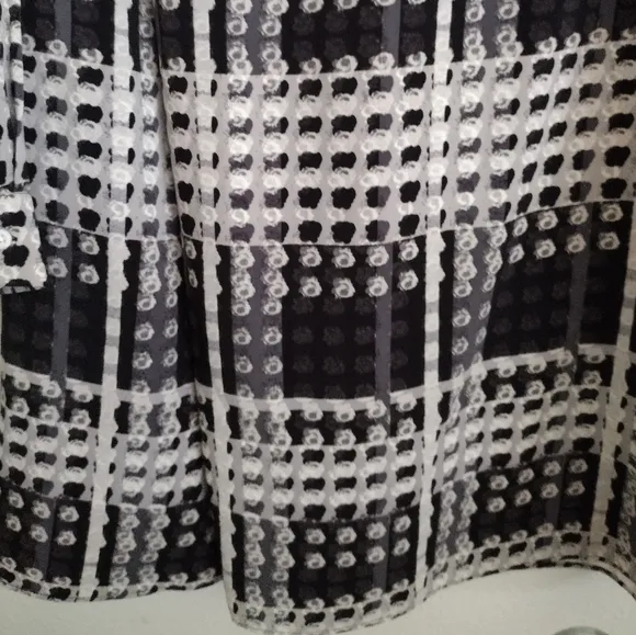 Thakoon X Design Nation black white grey abstract plaid shift dress size medium