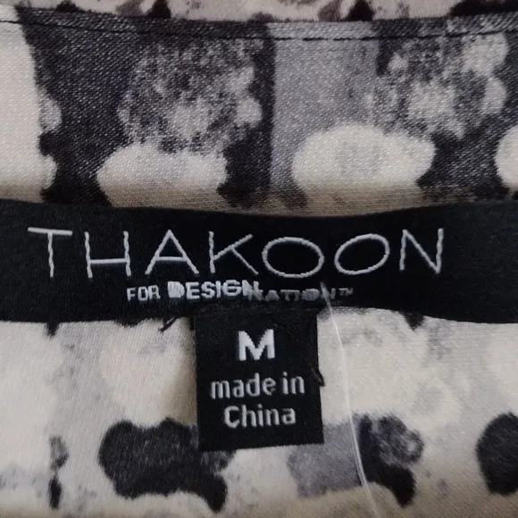 Thakoon X Design Nation black white grey abstract plaid shift dress size medium